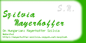 szilvia mayerhoffer business card